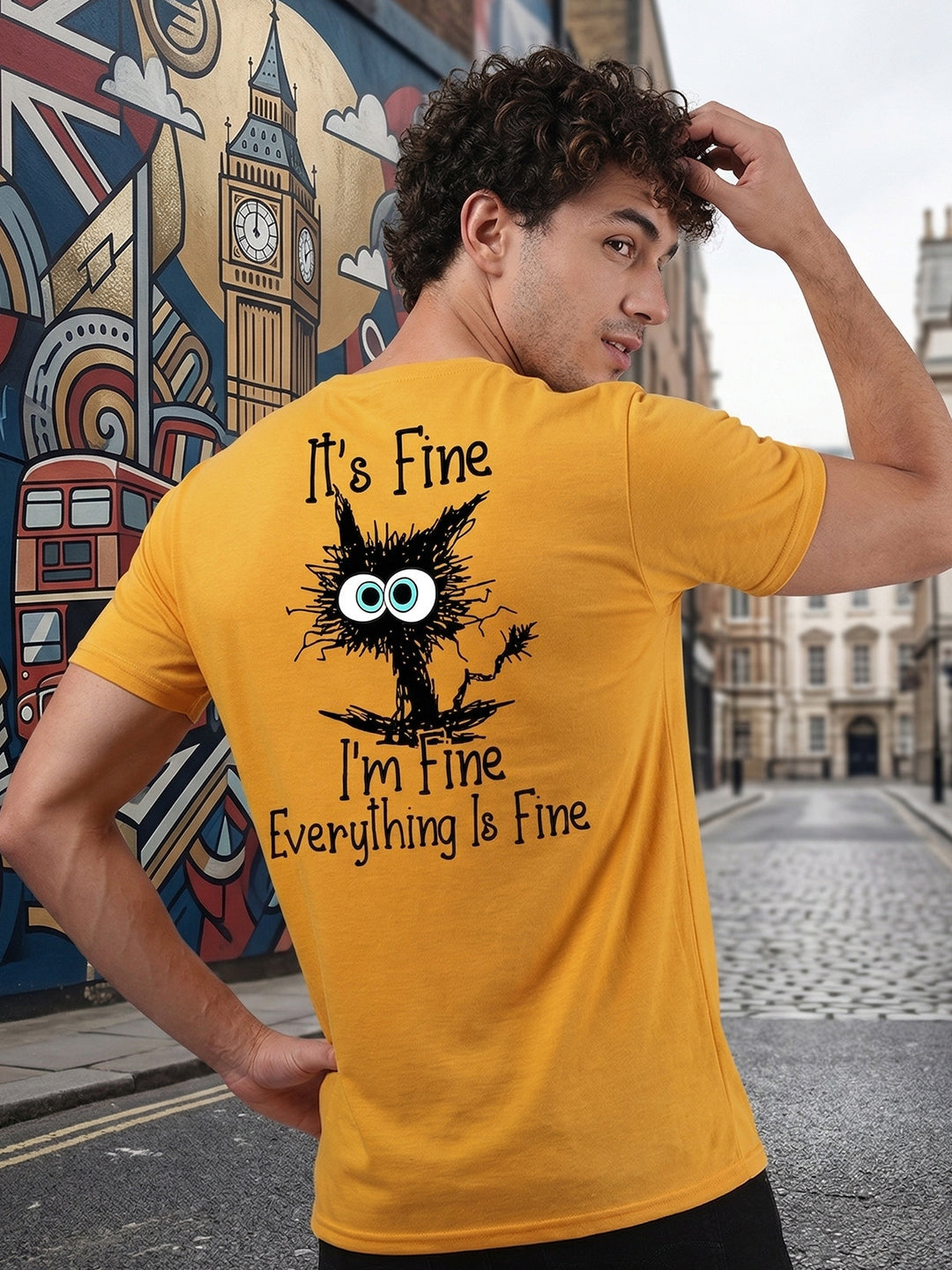 Greylongg Round Neck it's Fine Design printed T-shirts