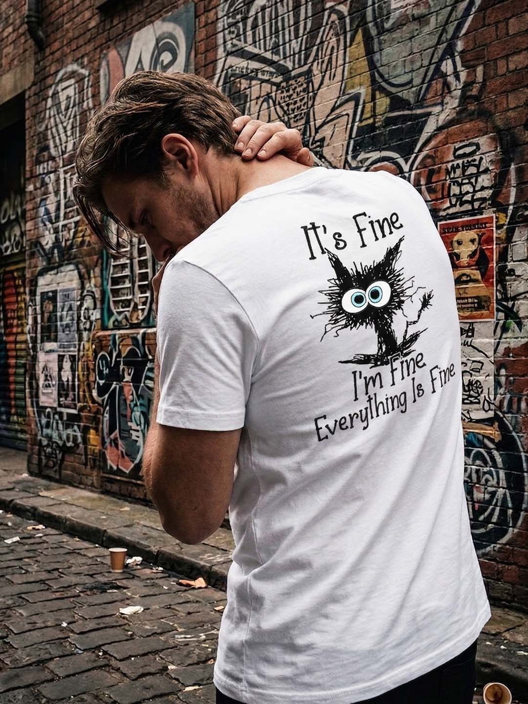 Greylongg Round Neck it's Fine Design printed T-shirts