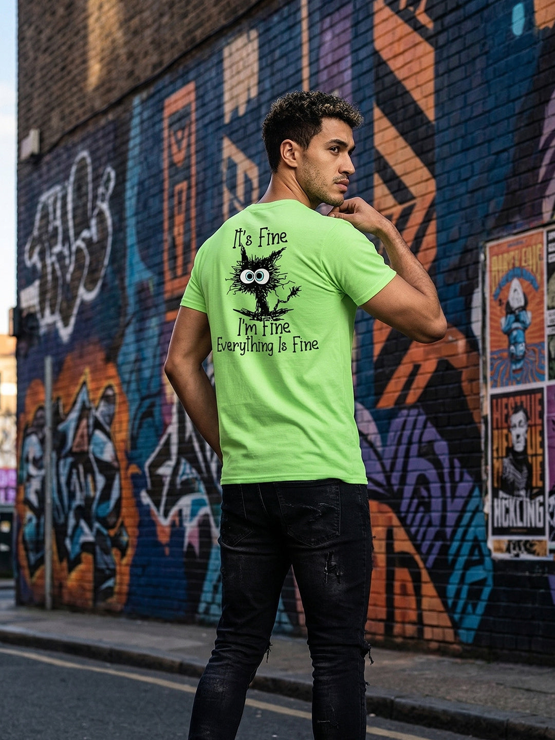 Greylongg Round Neck it's Fine Design printed T-shirts