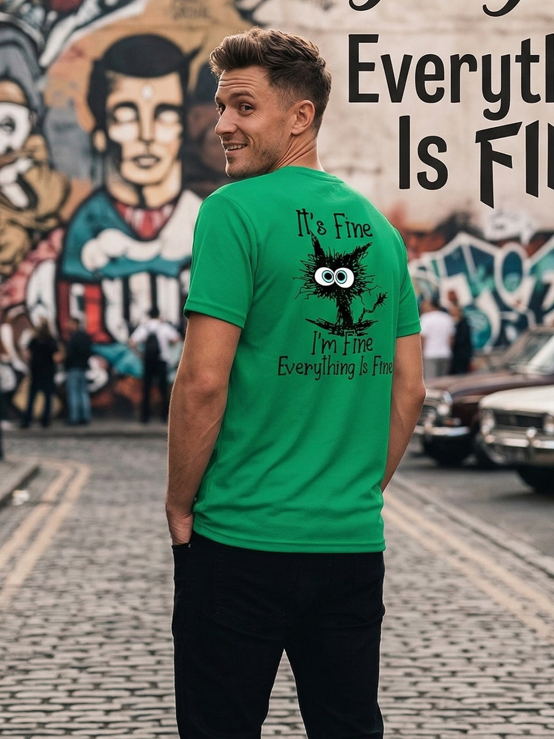 Greylongg Round Neck it's Fine Design printed T-shirts