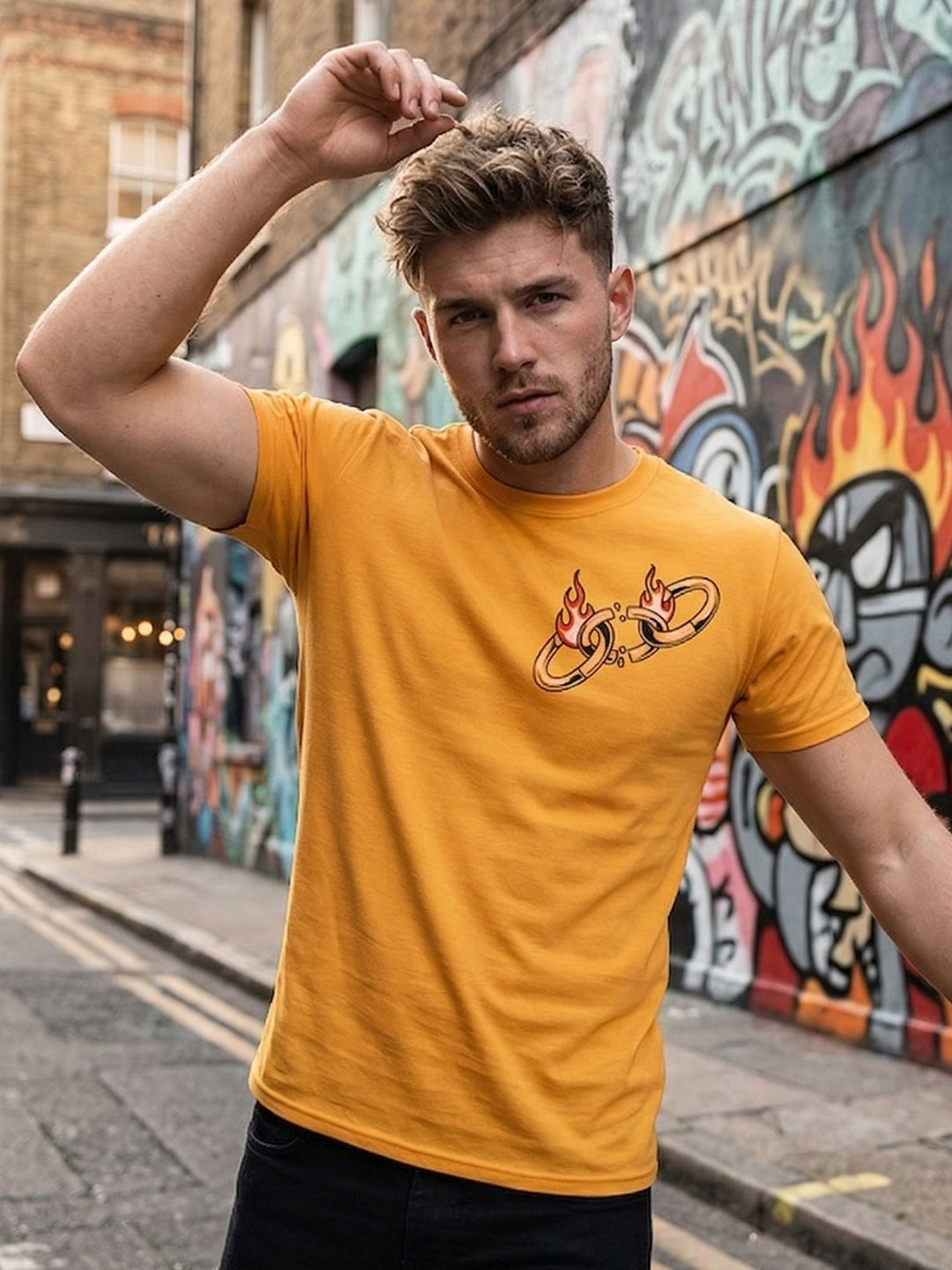 Greylongg Round Neck Strertwear Design printed T-shirts