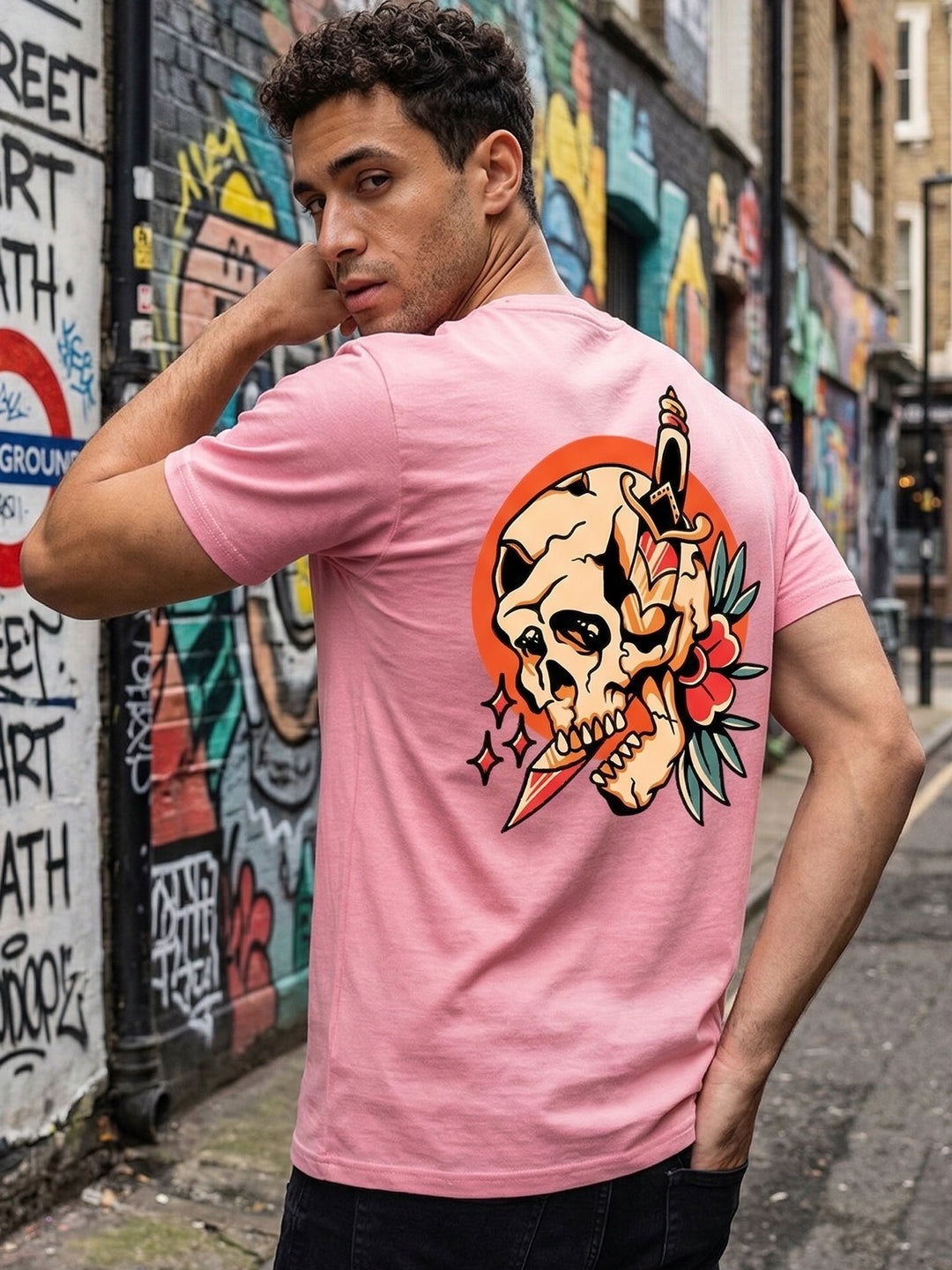 Greylongg Round Neck Strertwear Design printed T-shirts