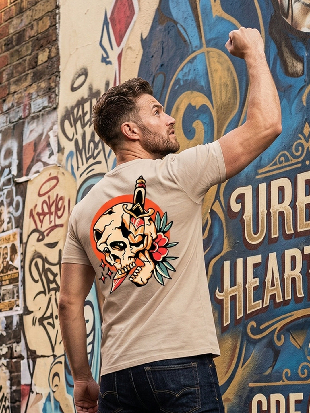 Greylongg Round Neck Strertwear Design printed T-shirts