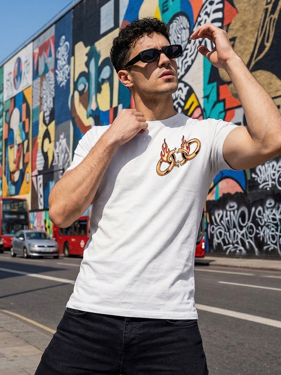 Greylongg Round Neck Strertwear Design printed T-shirts