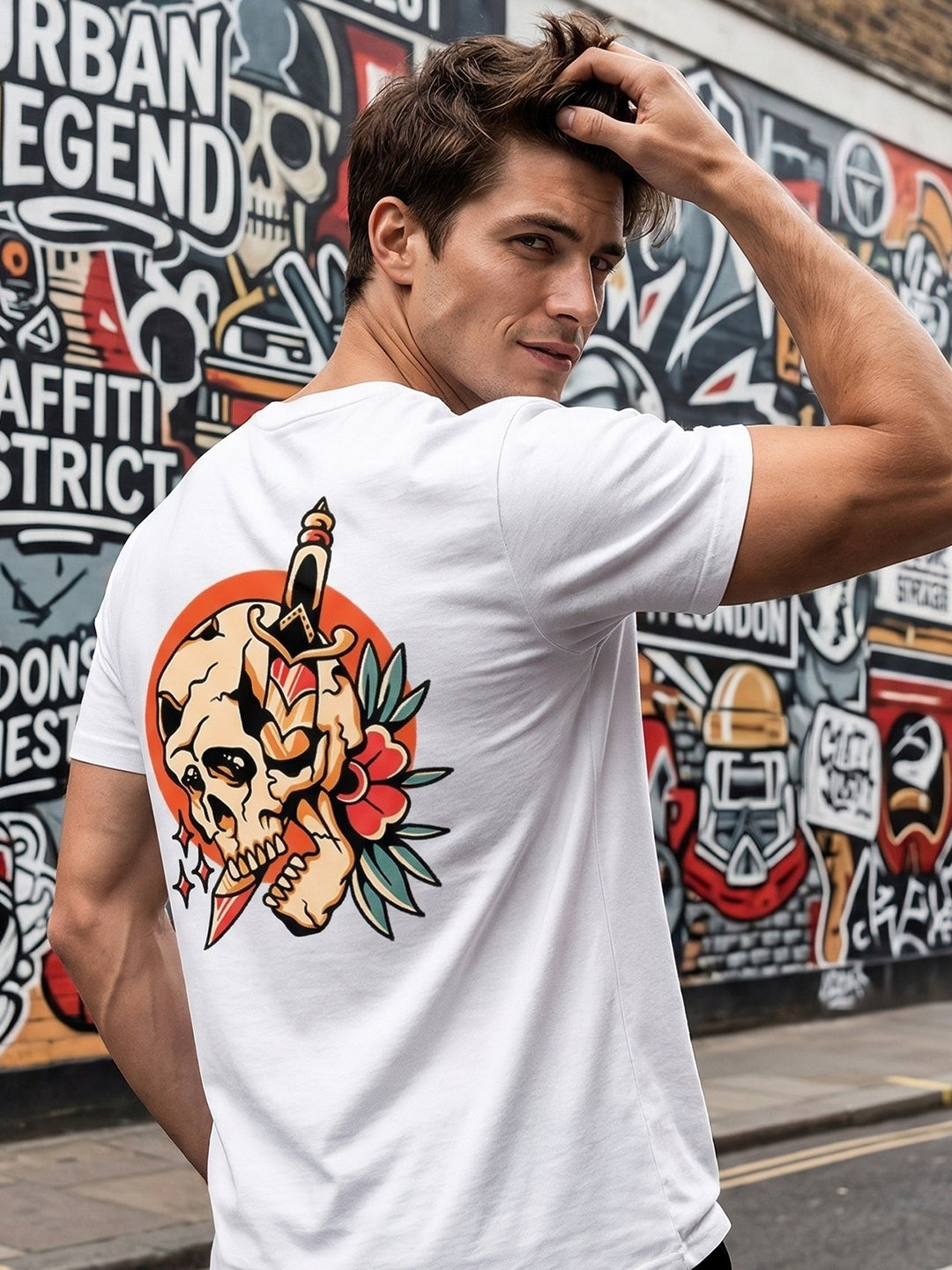 Greylongg Round Neck Strertwear Design printed T-shirts
