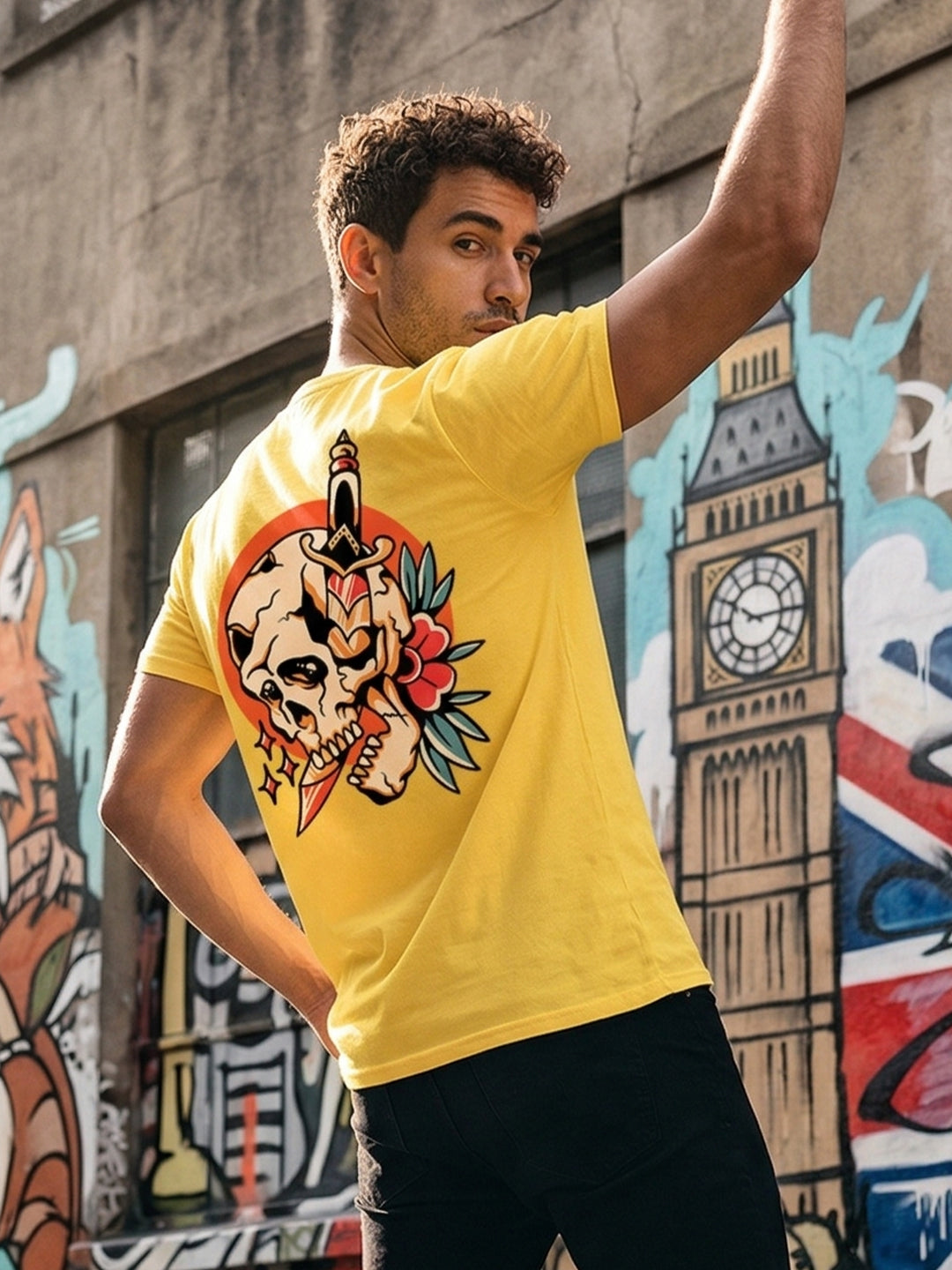 Greylongg Round Neck Strertwear Design printed T-shirts
