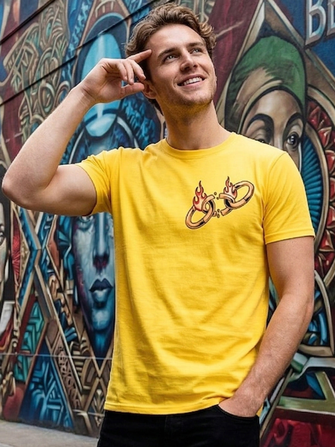 Greylongg Round Neck Strertwear Design printed T-shirts