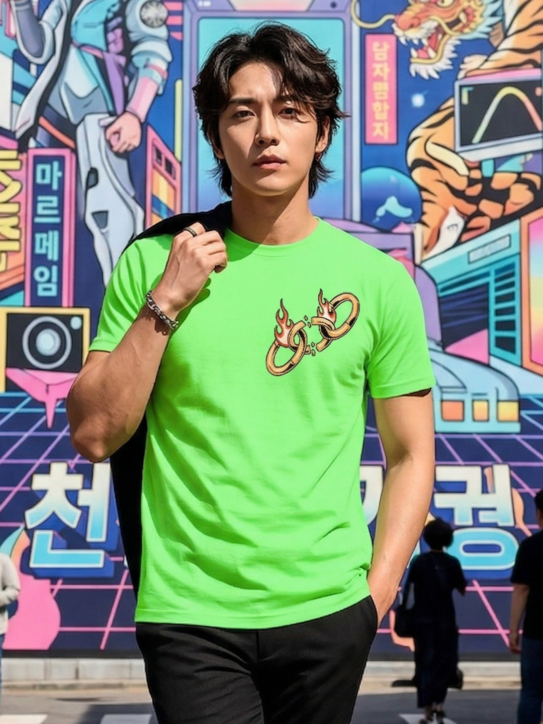 Greylongg Round Neck Strertwear Design printed T-shirts