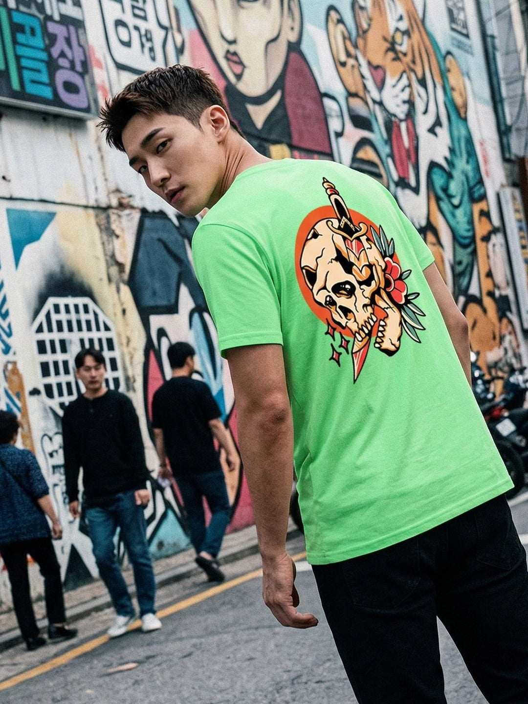 Greylongg Round Neck Strertwear Design printed T-shirts