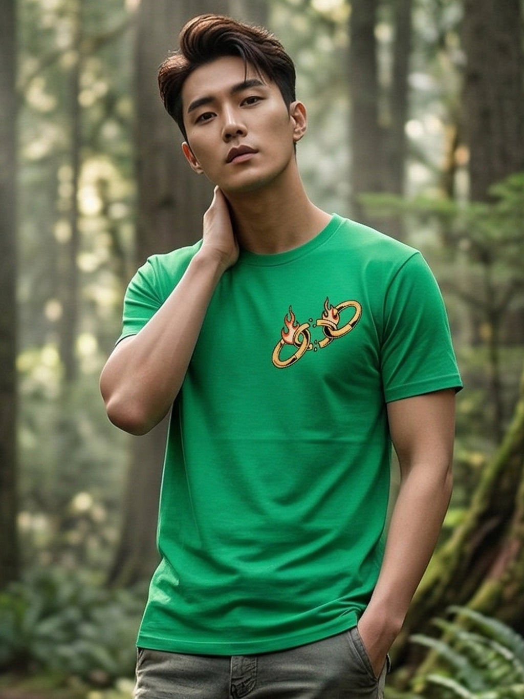 Greylongg Round Neck Strertwear Design printed T-shirts