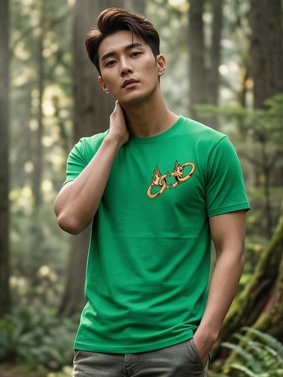 Greylongg Round Neck Strertwear Design printed T-shirts