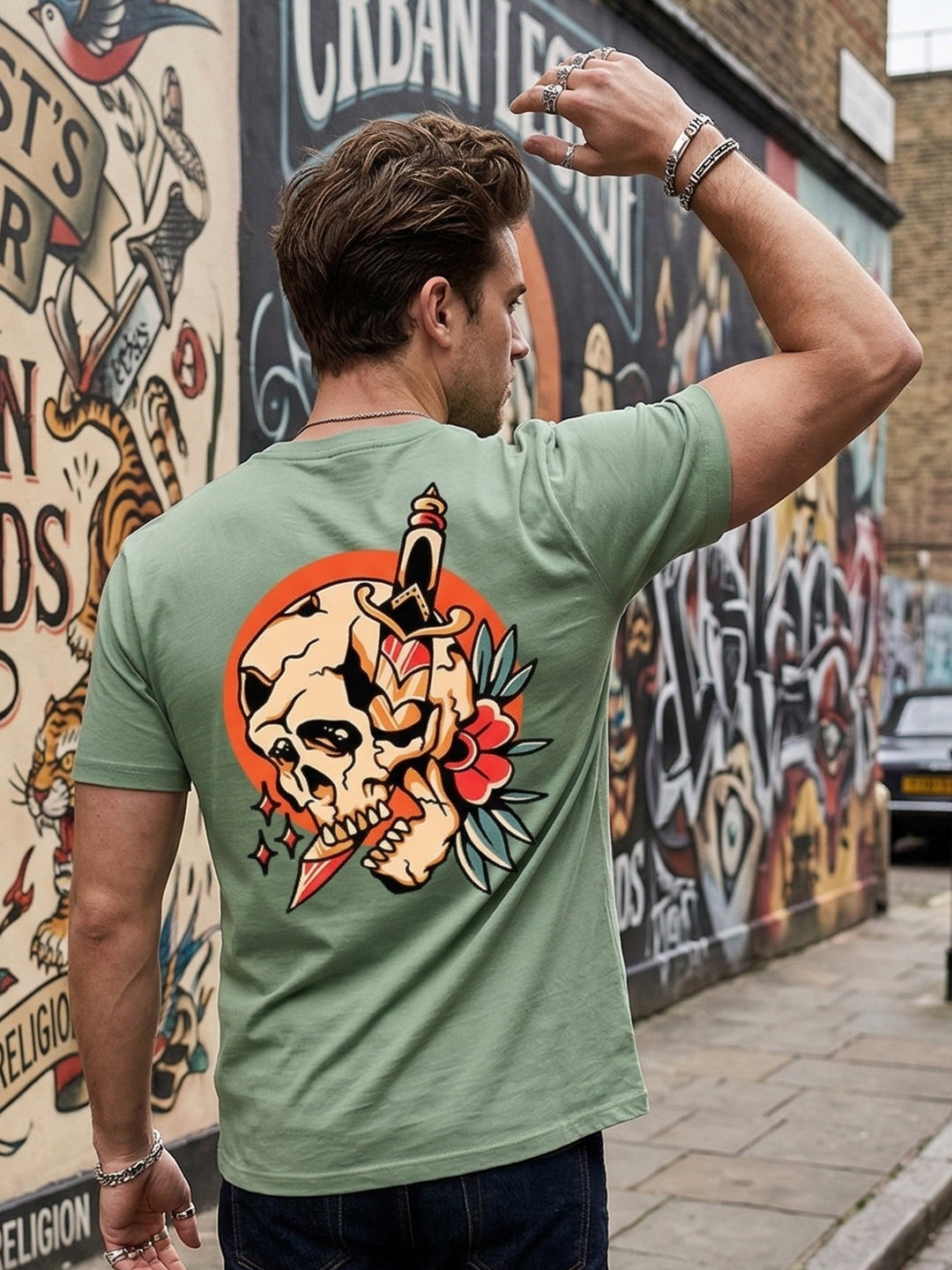 Greylongg Round Neck Strertwear Design printed T-shirts