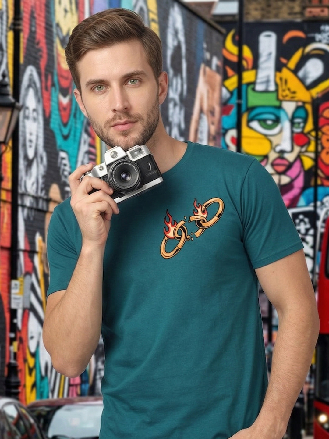 Greylongg Round Neck Strertwear Design printed T-shirts
