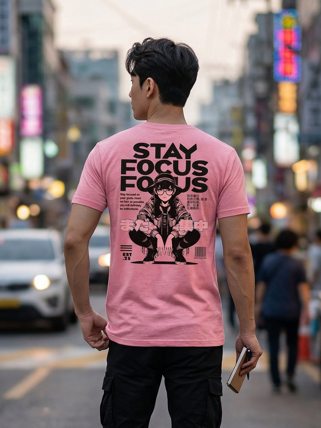Greylongg Round Neck Stay Focus Design printed T-Shirts.
