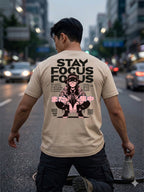 Greylongg Round Neck Stay Focus Design printed T-Shirts.