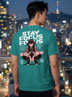 Greylongg Round Neck Stay Focus Design printed T-Shirts.