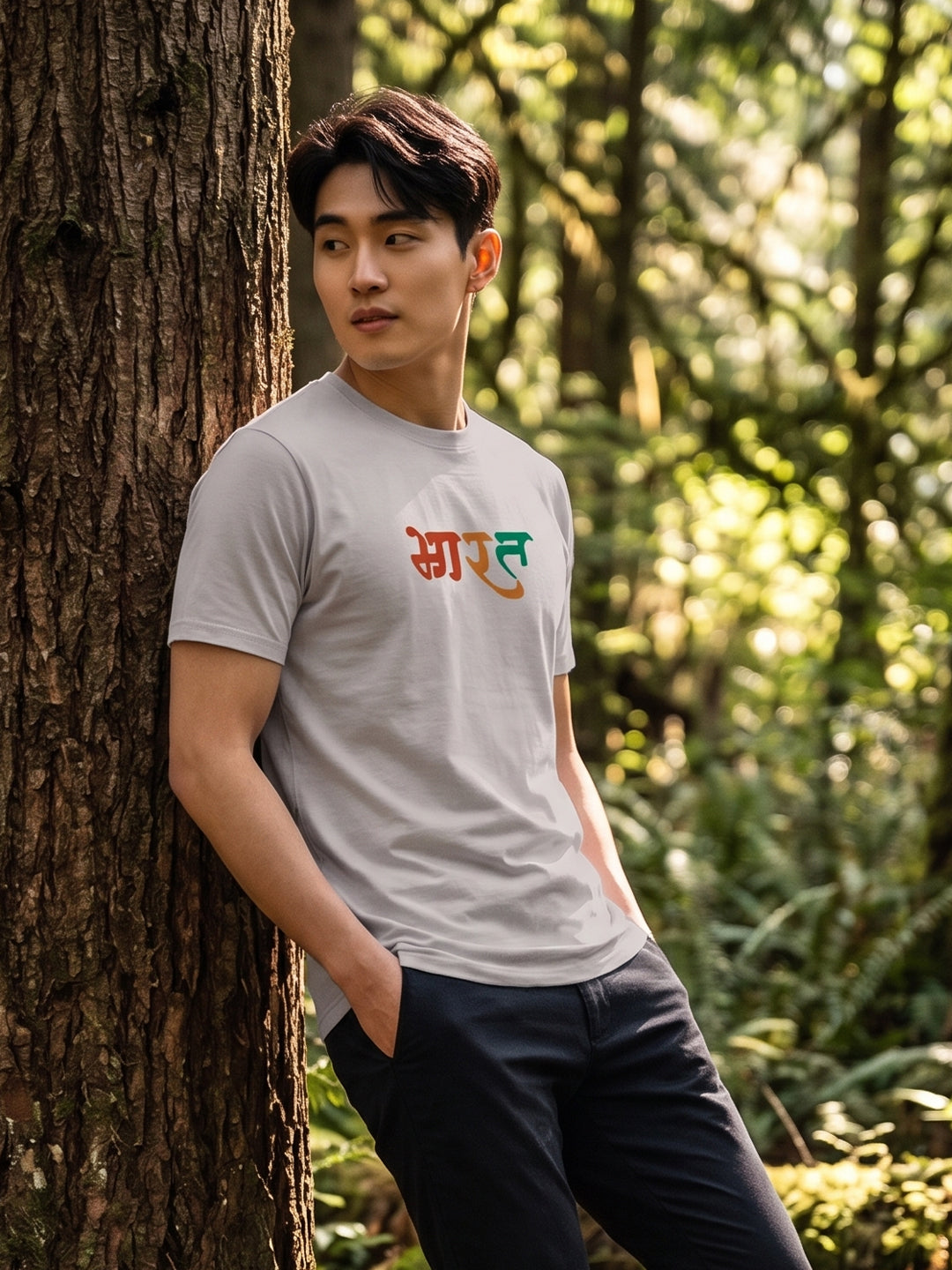 Greylongg Round Neck Stay Focus Design printed T-Shirts.