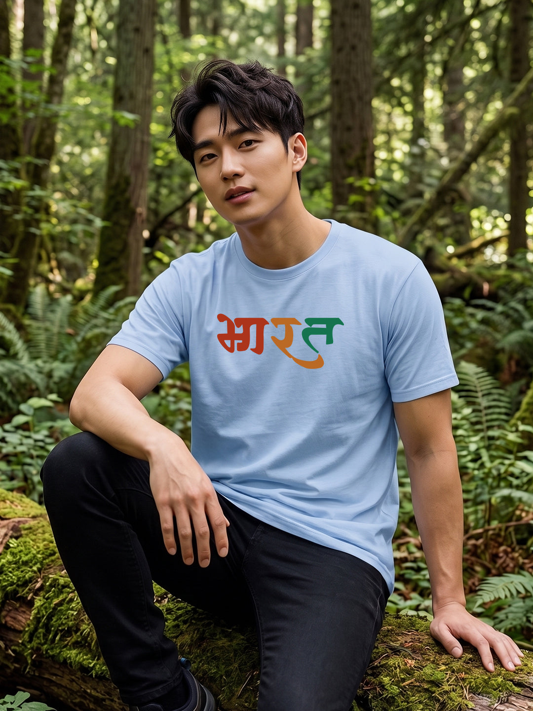 Greylongg Round Neck Stay Focus Design printed T-Shirts.
