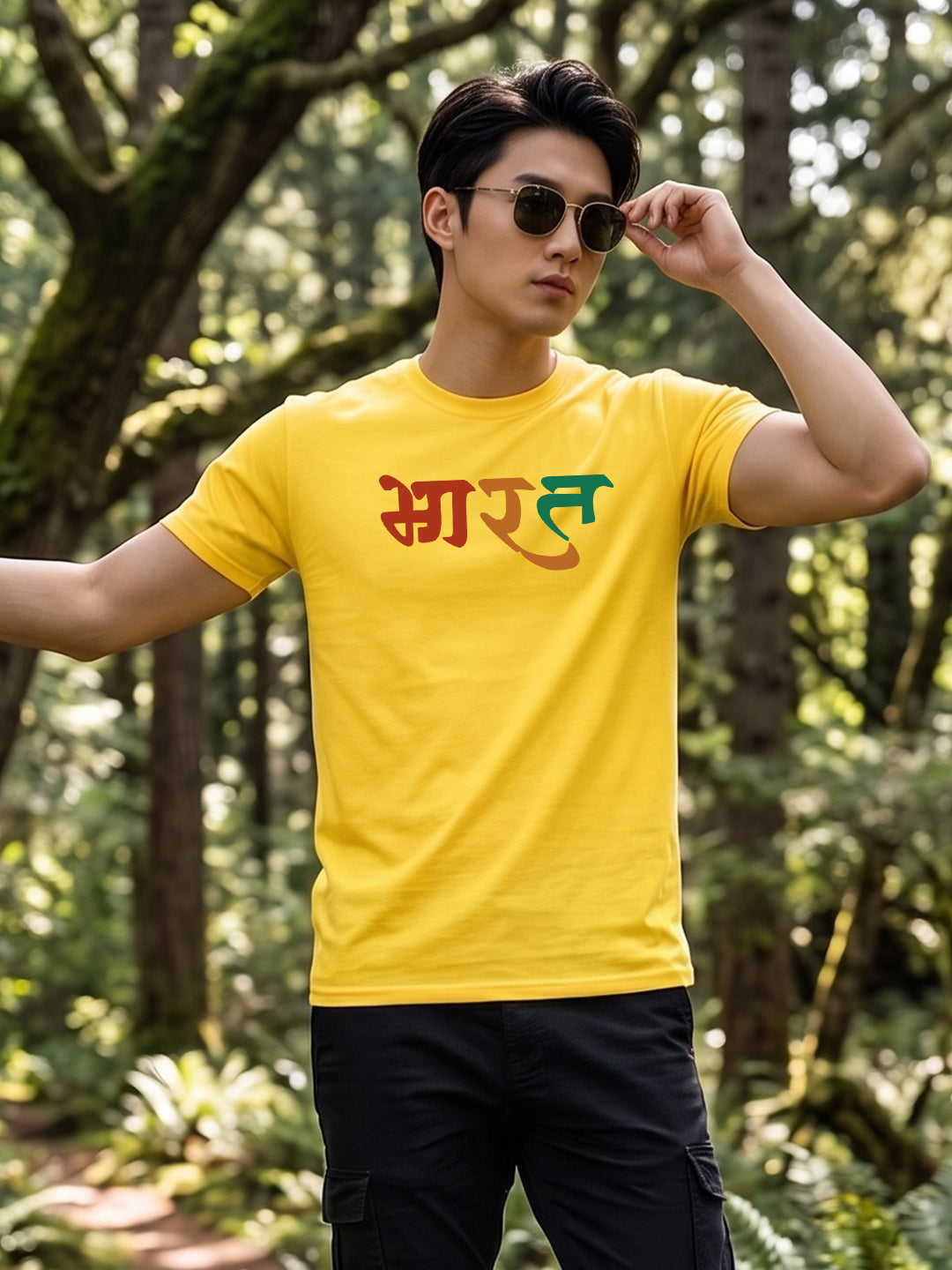 Greylongg Round Neck Stay Focus Design printed T-Shirts.