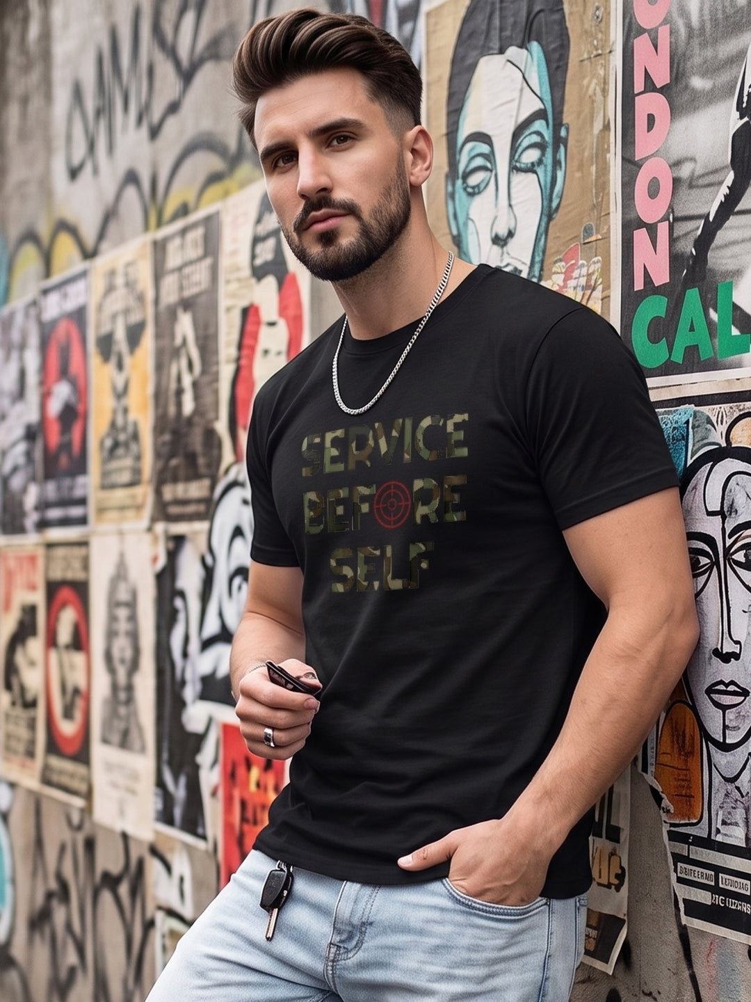 Greylongg Round Neck Army Design printed T-Shirts.