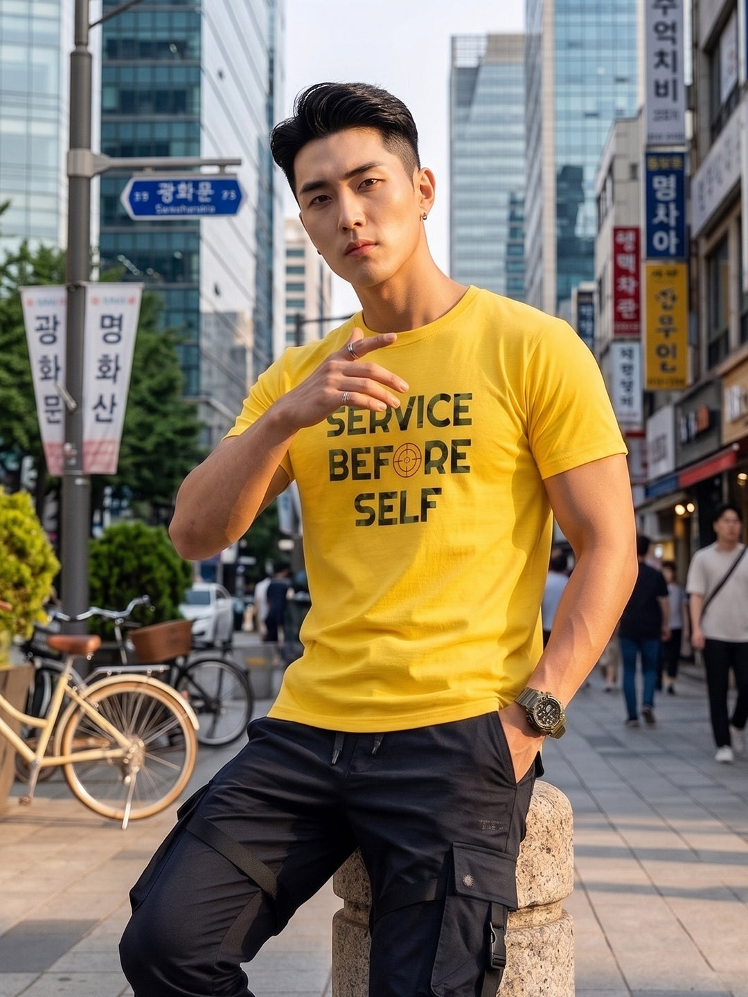 Greylongg Round Neck Army Design printed T-Shirts.