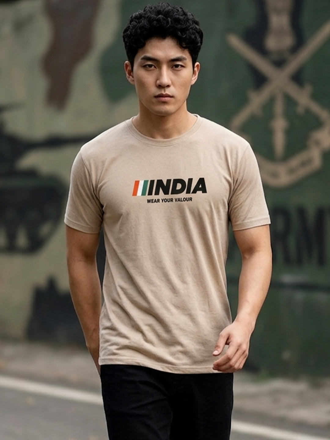 Greylongg Round Neck Army Design printed T-Shirts.