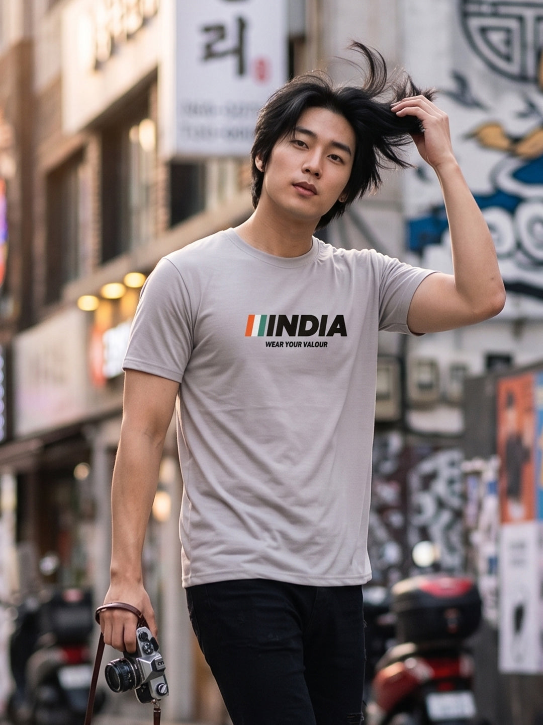 Greylongg Round Neck Army Design printed T-Shirts.