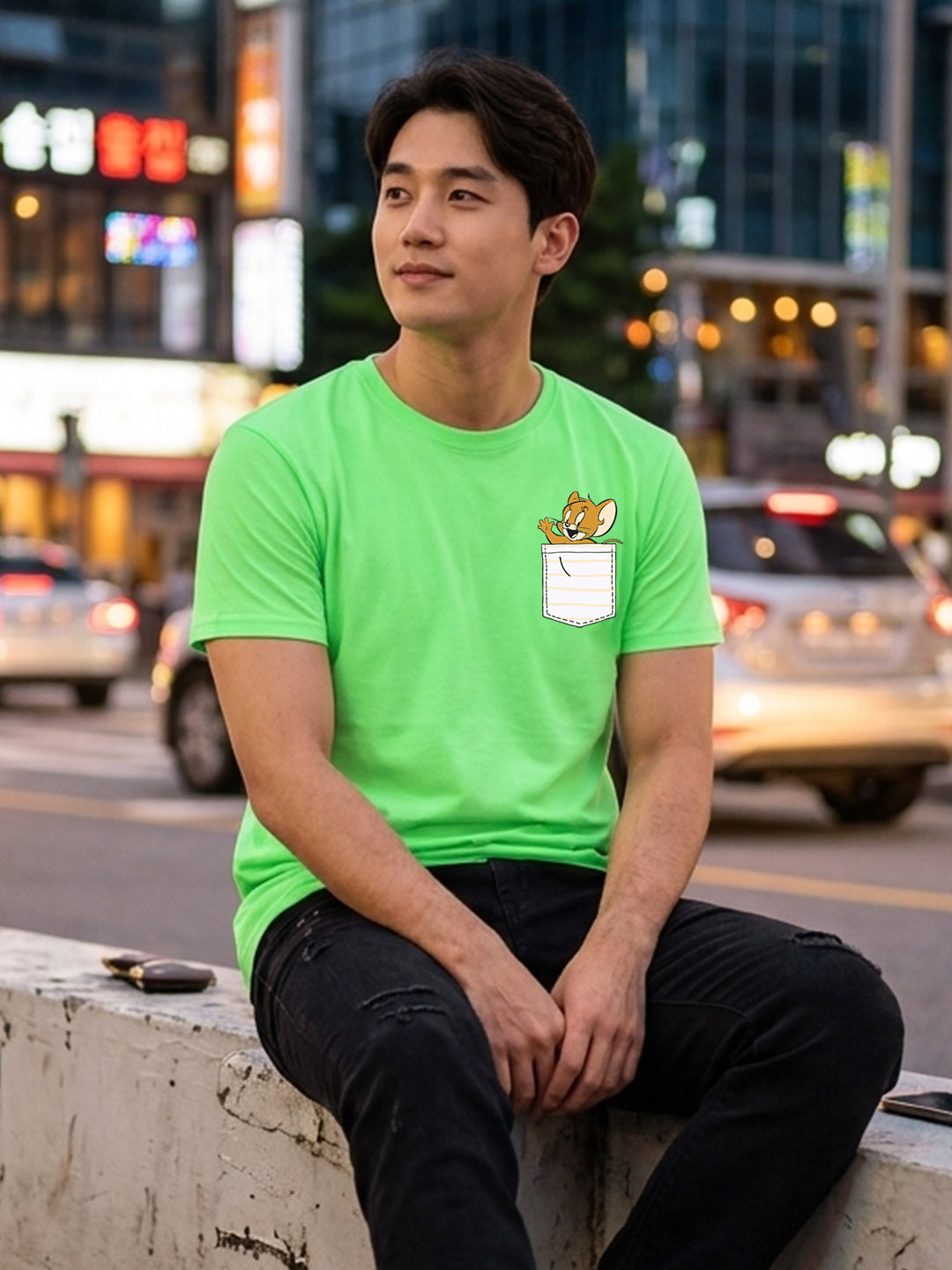 Greylongg Round Neck Tom & Jerry Design printed T-Shirts.