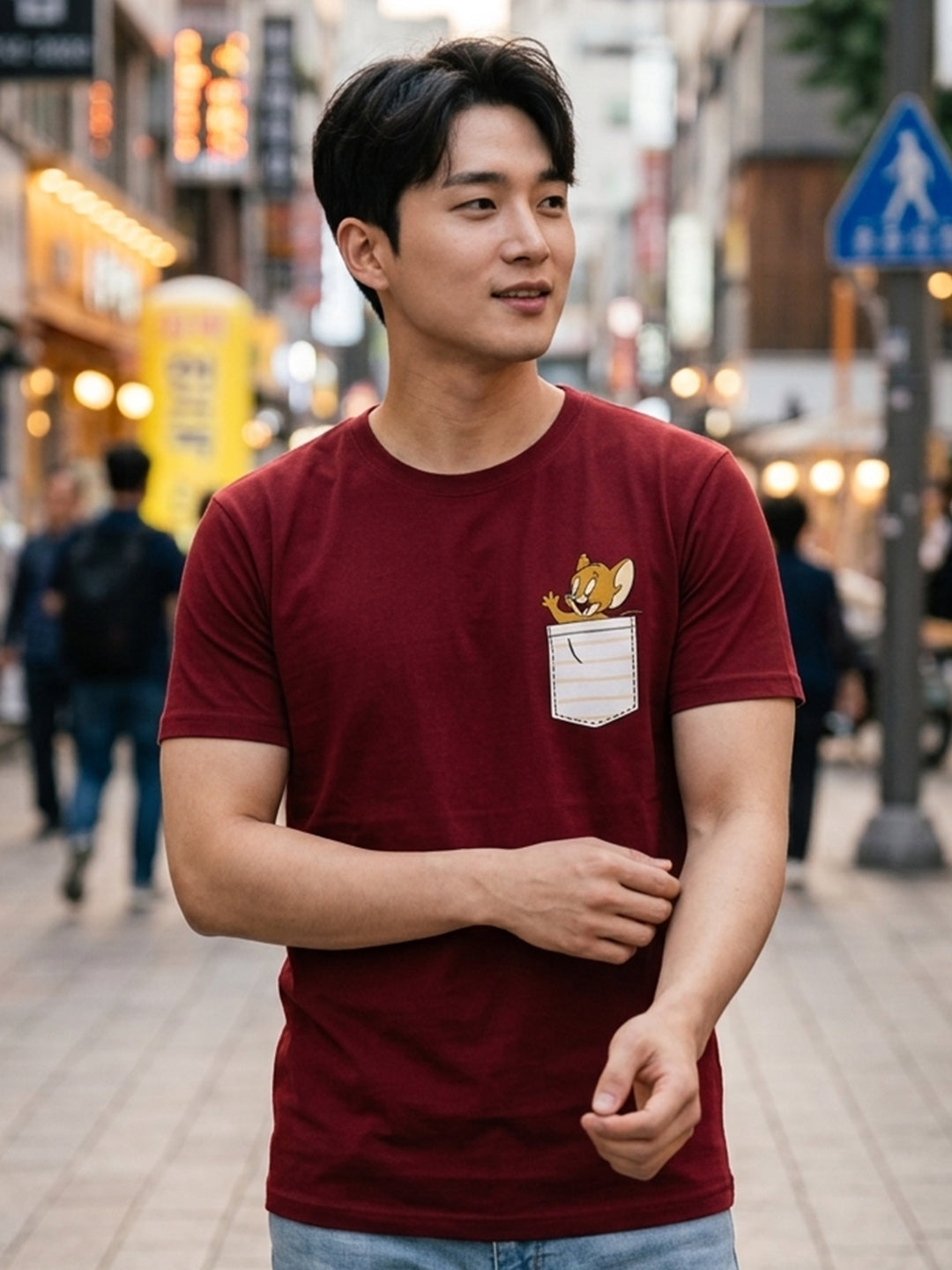 Greylongg Round Neck Tom & Jerry Design printed T-Shirts.
