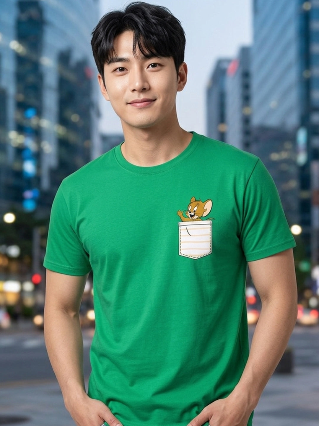 Greylongg Round Neck Tom & Jerry Design printed T-Shirts.