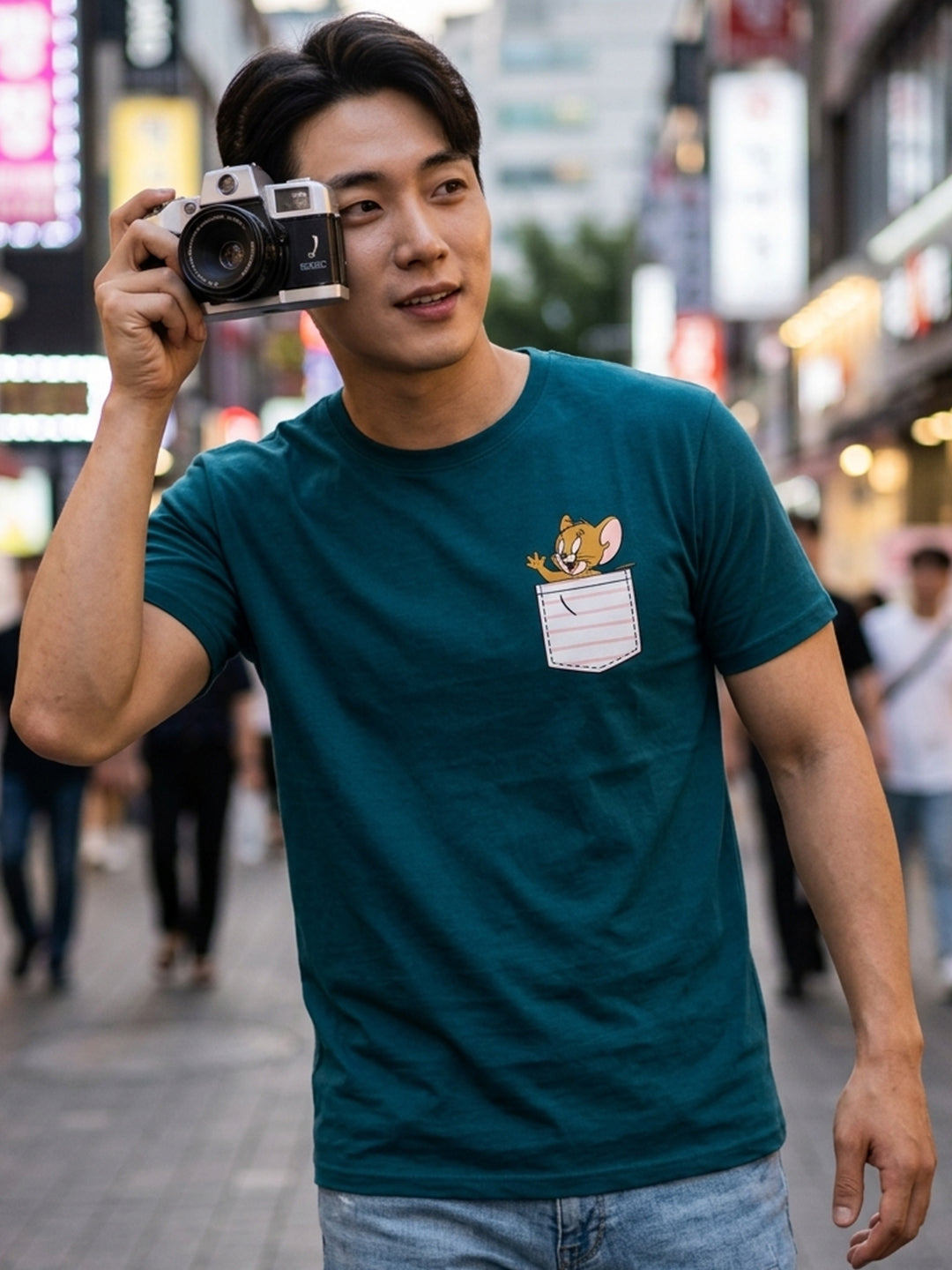 Greylongg Round Neck Tom & Jerry Design printed T-Shirts.