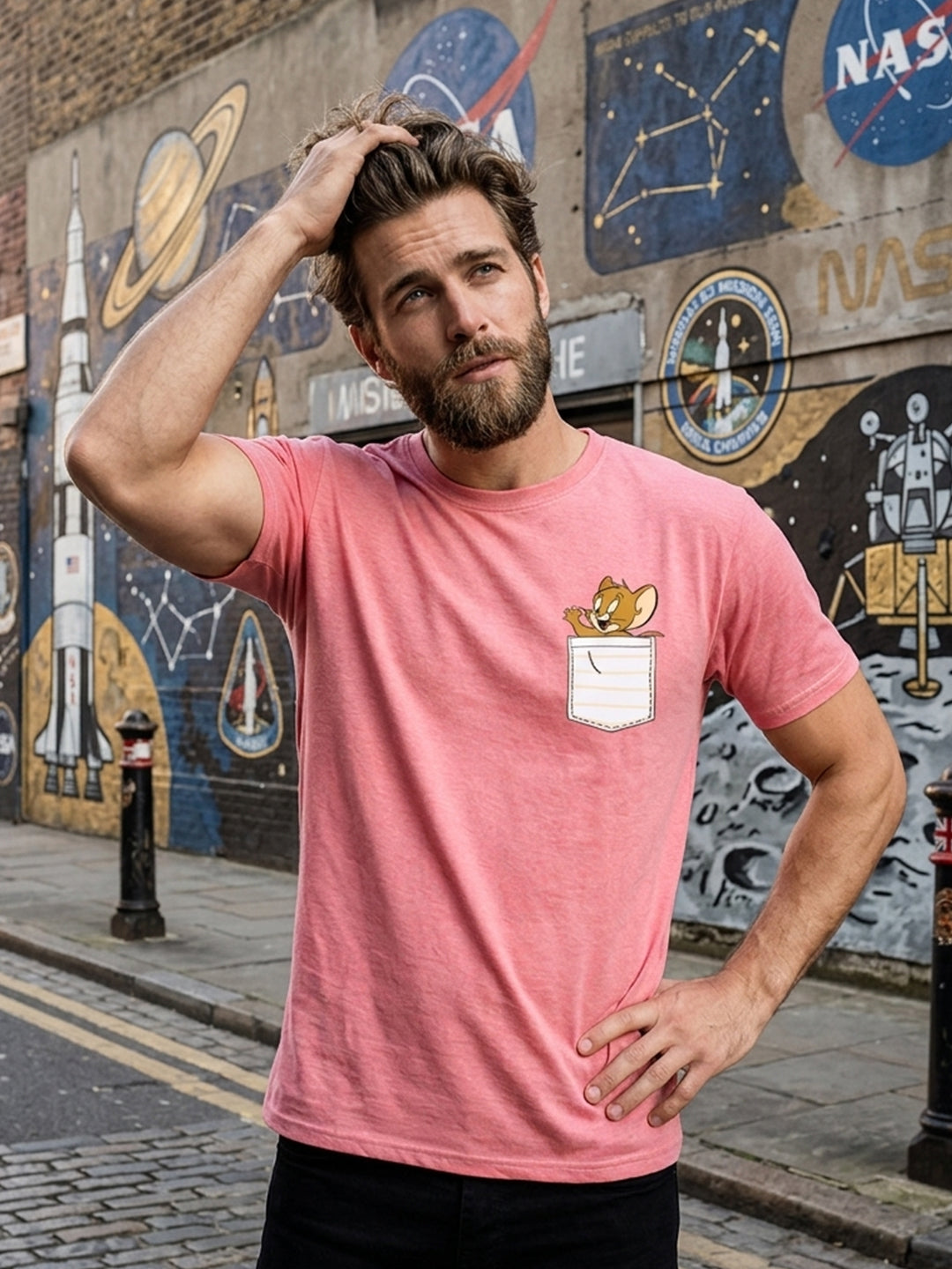 Greylongg Round Neck Tom & Jerry Design printed T-Shirts.