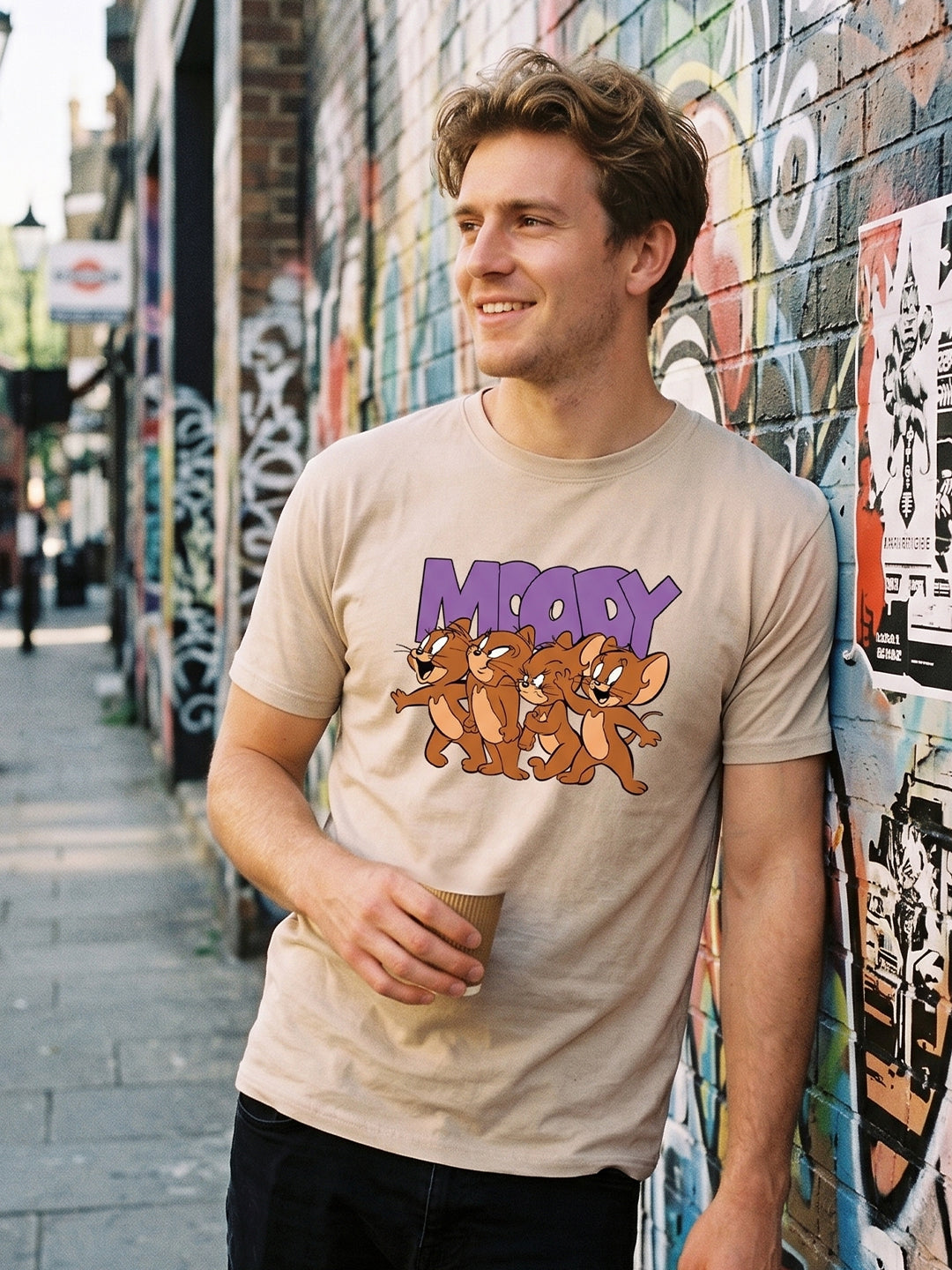 Greylongg Round Neck Tom & Jerry Design printed T-Shirts.