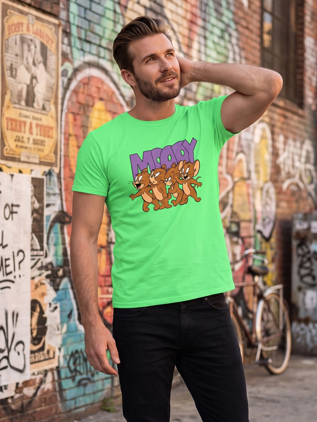 Greylongg Round Neck Tom & Jerry Design printed T-Shirts.