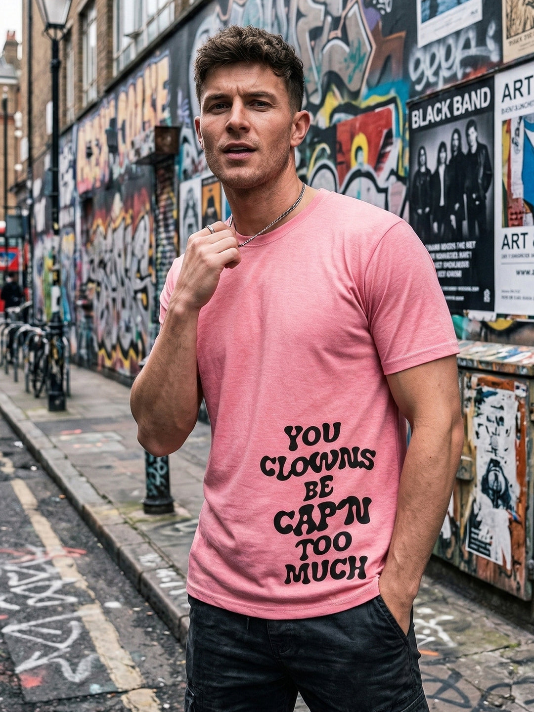 Greylongg Round Neck Street Style Design T-shirts