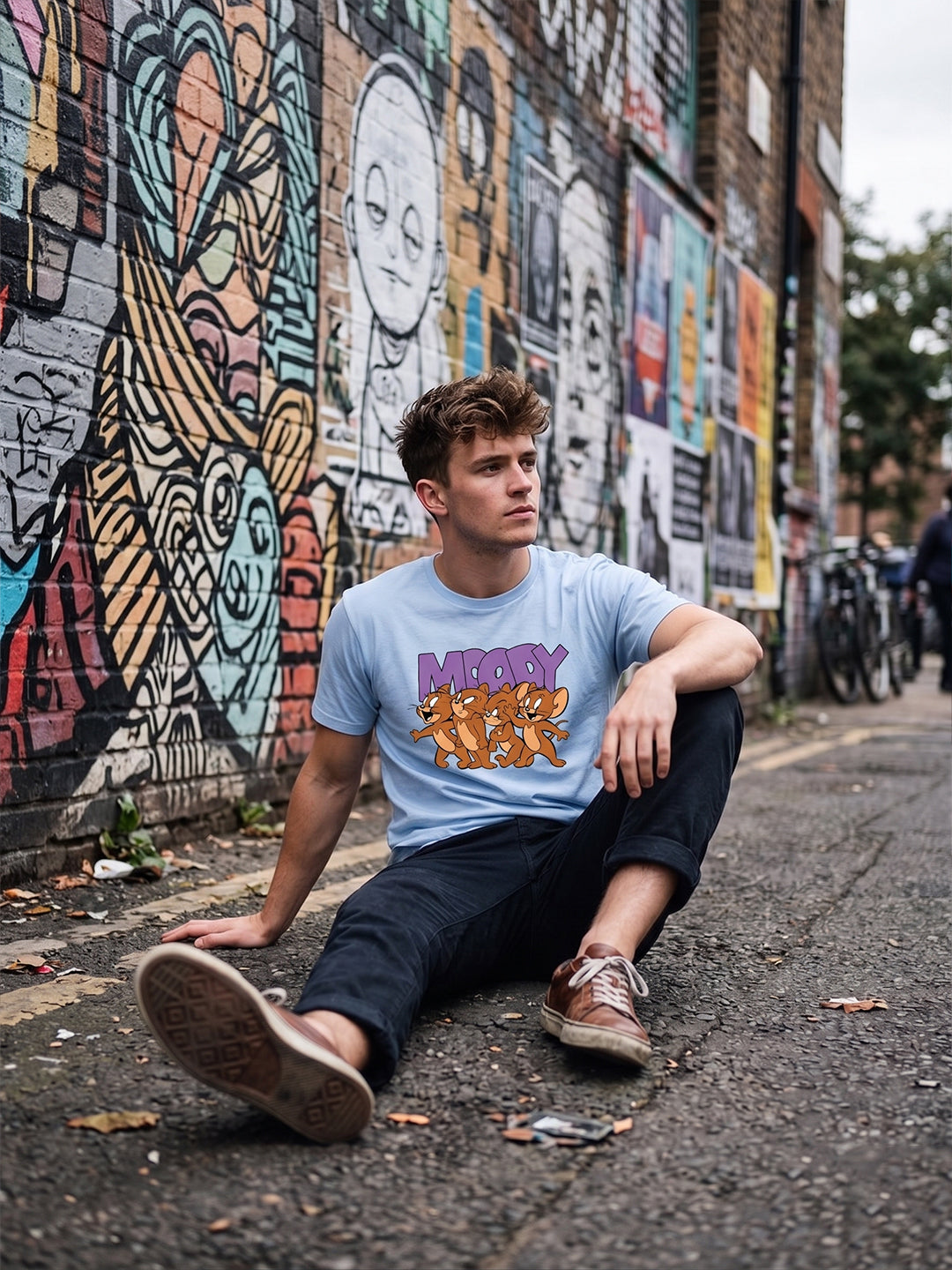 Greylongg Round Neck Tom & Jerry Design printed T-Shirts.