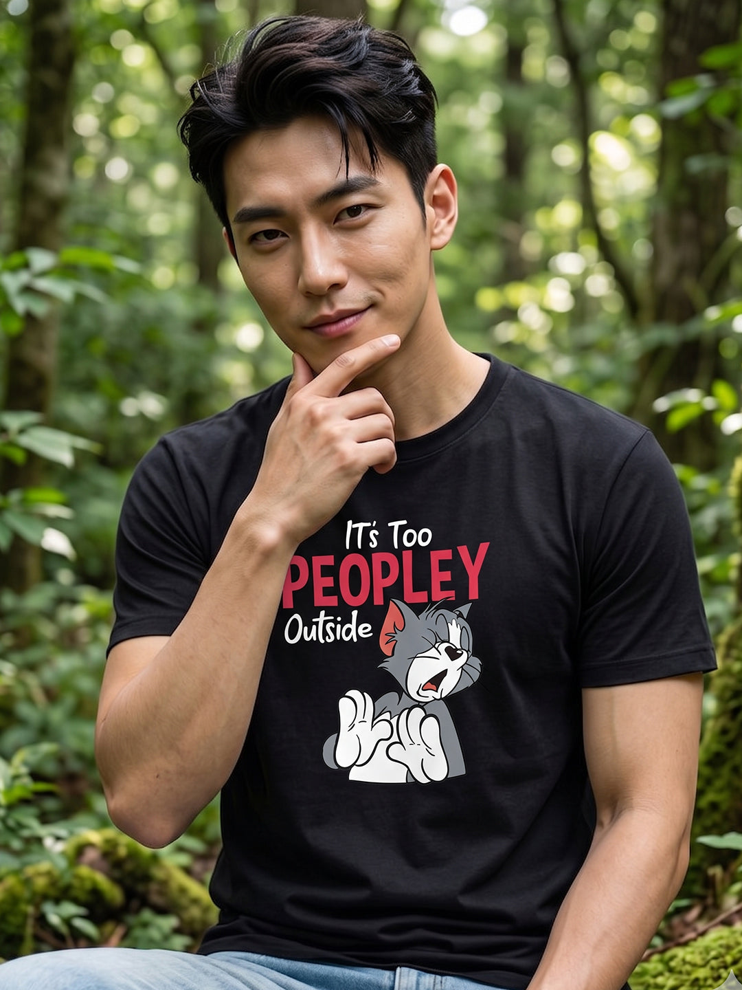 Greylongg Round Neck Tom & Jerry Design printed T-Shirts.