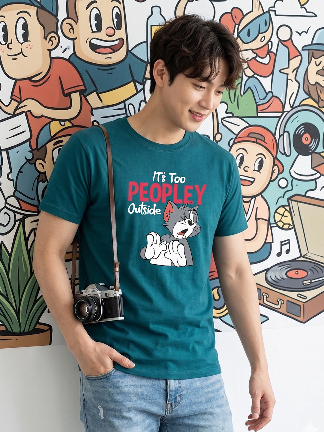 Greylongg Round Neck Tom & Jerry Design printed T-Shirts.