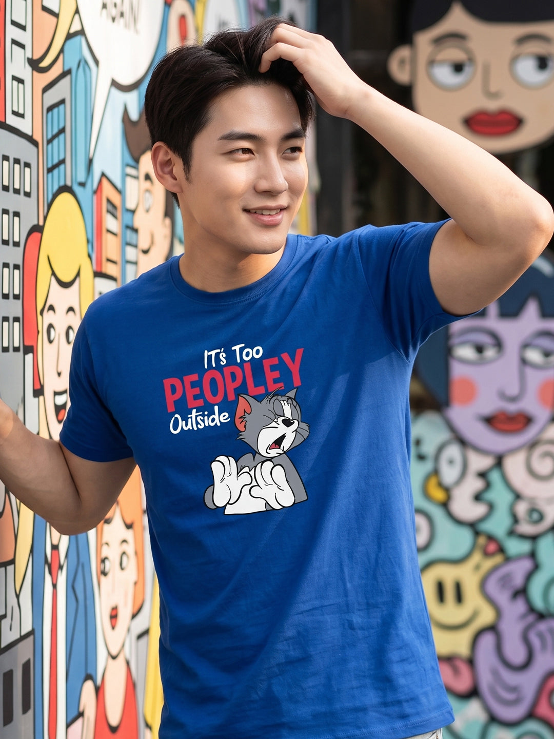 Greylongg Round Neck Tom & Jerry Design printed T-Shirts.