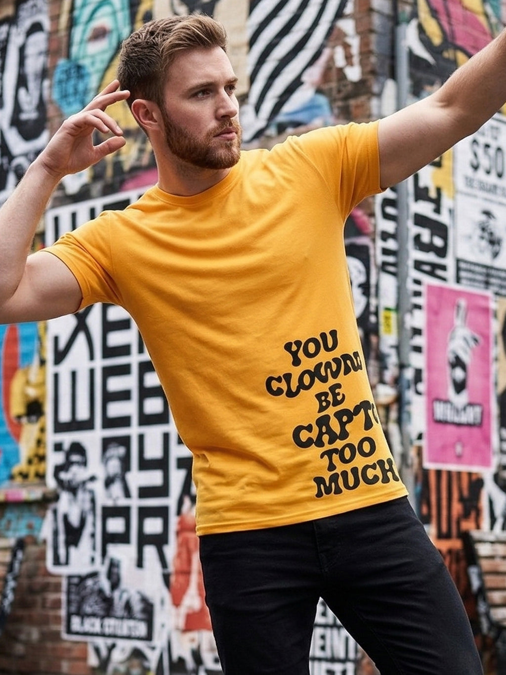 Greylongg Round Neck Street Style Design T-shirts