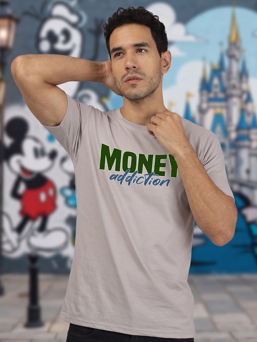Greylongg Round Neck Disney Design printed T-Shirts.