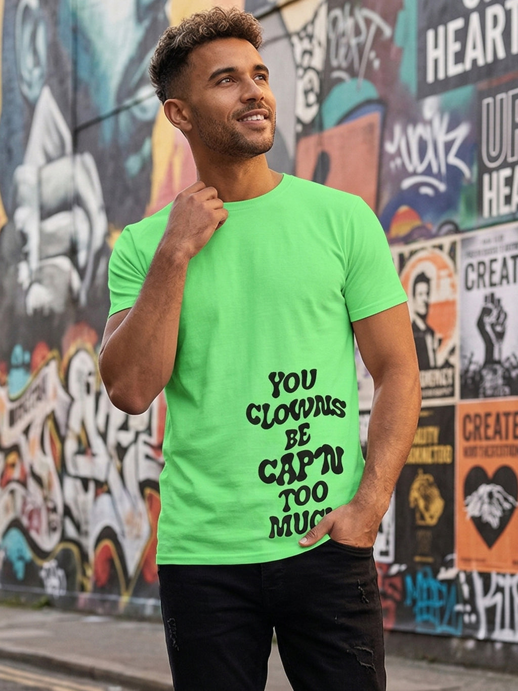 Greylongg Round Neck Street Style Design T-shirts