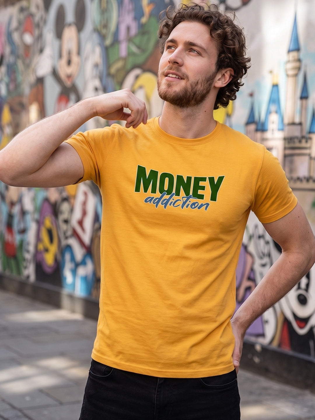 Greylongg Round Neck Disney Design printed T-Shirts.