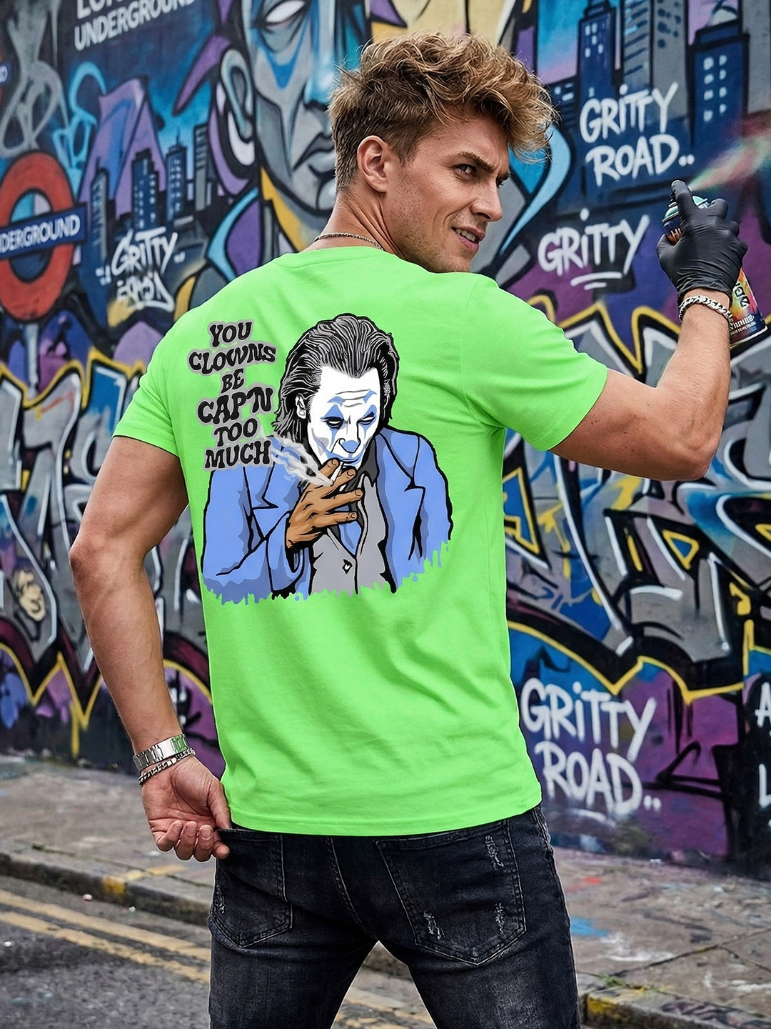 Greylongg Round Neck Street Style Design T-shirts