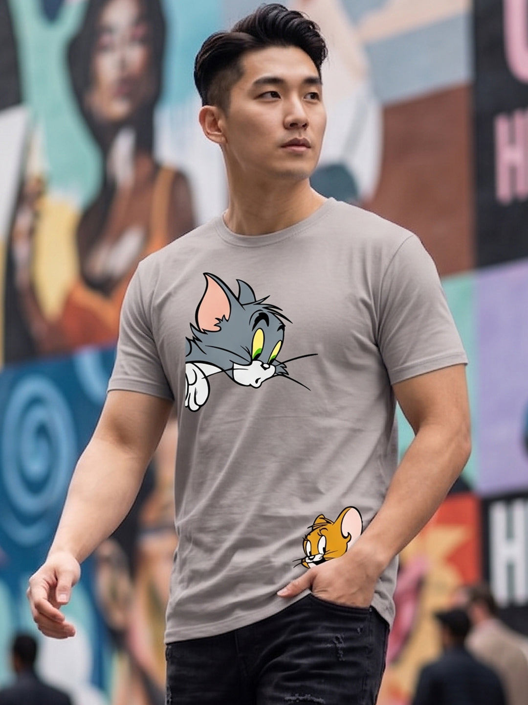 Greylongg Round Neck Disney Design printed T-Shirts.
