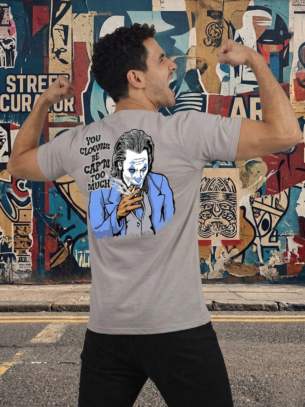 Greylongg Round Neck Street Style Design T-shirts