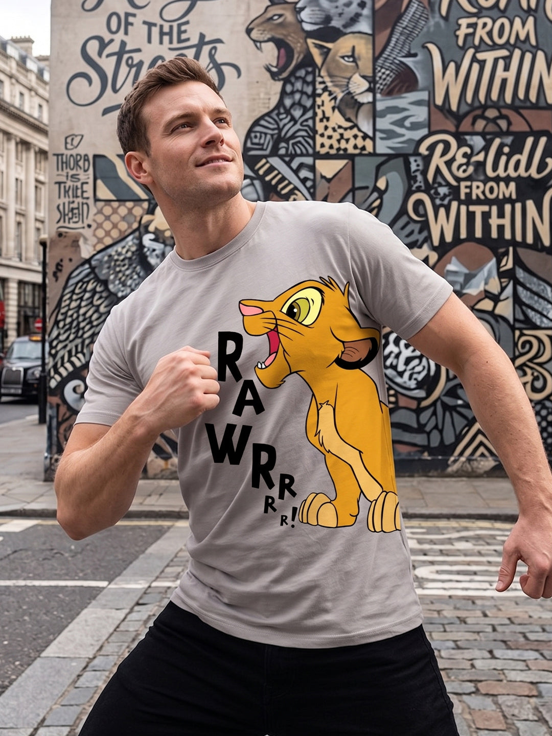 Greylongg Round Neck Disney Design printed T-Shirts.
