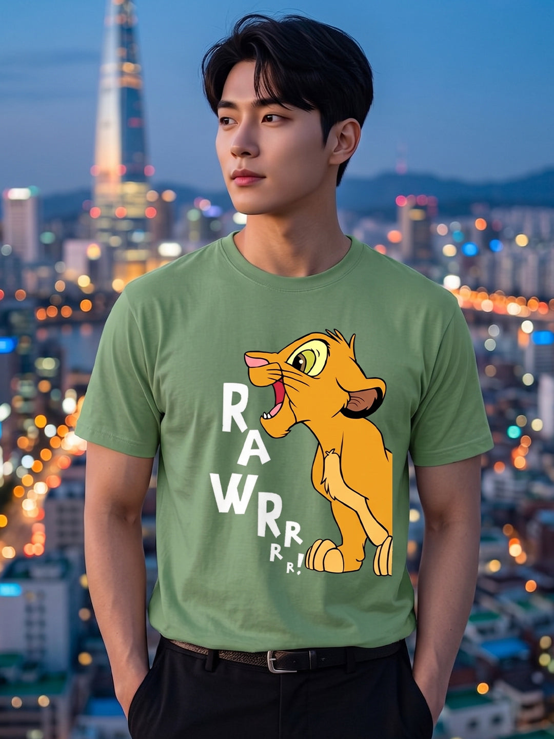 Greylongg Round Neck Disney Design printed T-Shirts.