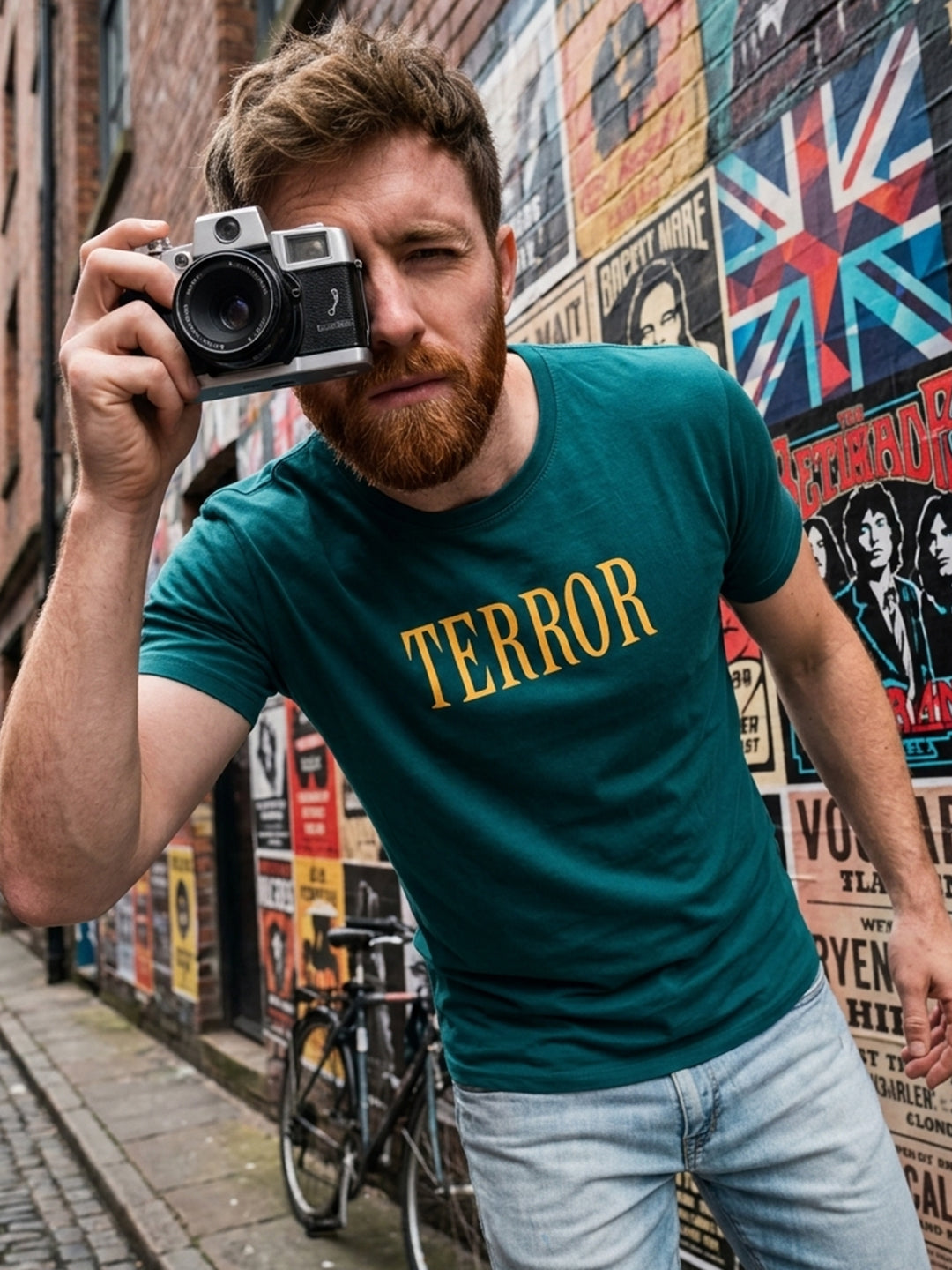Greylongg Round Neck Terror Design  printed T-shirts