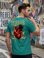 Greylongg Round Neck Terror Design  printed T-shirts